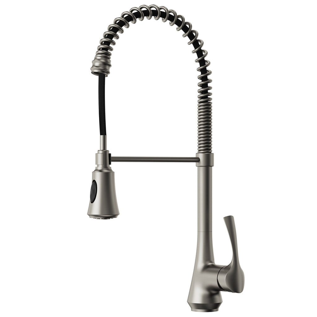 Commercial-Style 2-Function Pull-Down Single-Handle Kitchen Faucet SFS-1299K-SS - Stainless Steel