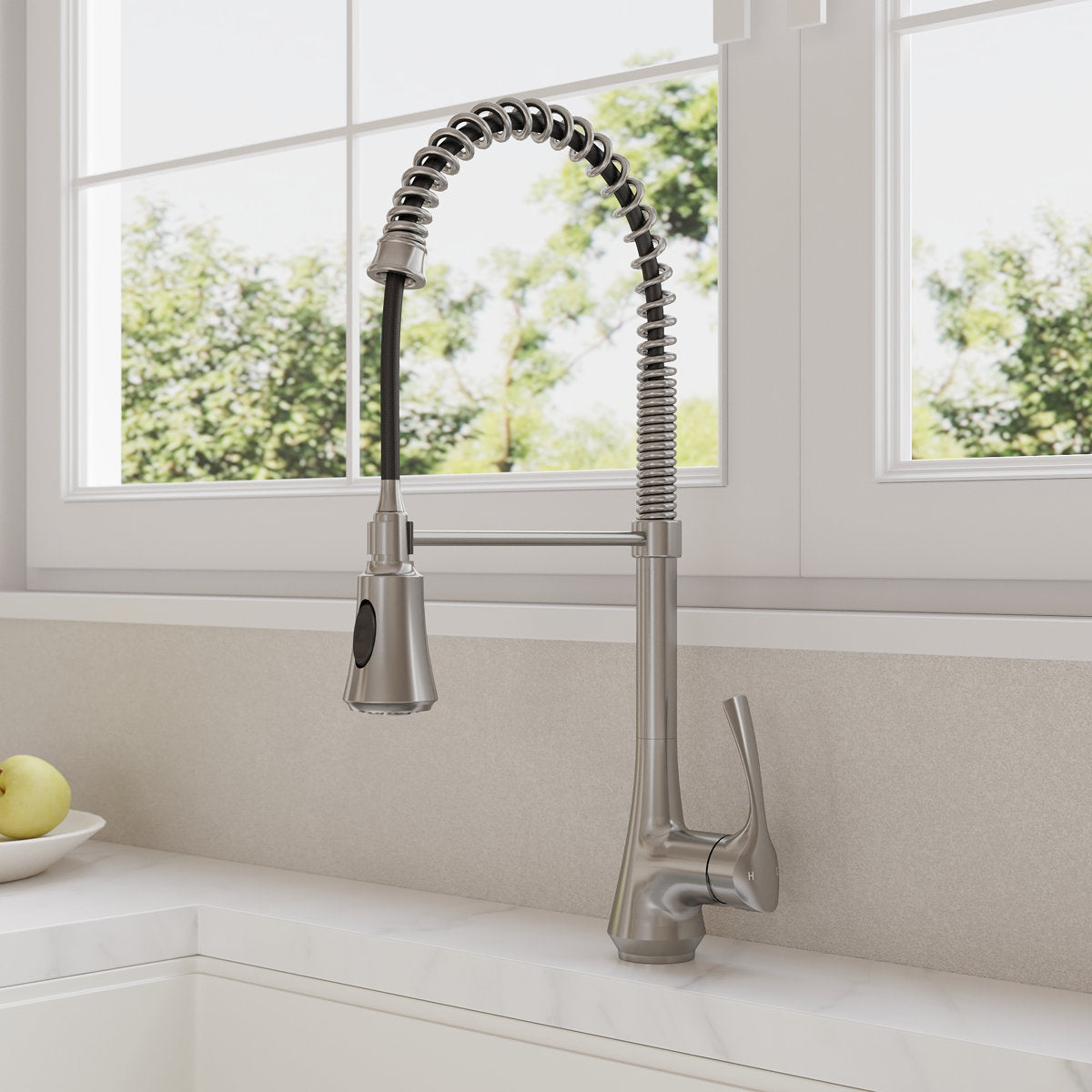 Commercial-Style 2-Function Pull-Down Single-Handle Kitchen Faucet SFS-1299K-SS - Stainless Steel
