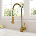 Commercial-Style 2-Function Pull-Down Single-Handle Kitchen Faucet SFS-1299K-GD - Brushed Gold