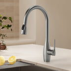 Dual-Function Single-Handle Pull-Down Kitchen Faucet with 360 Degree Swivel Spout SFS-1301K-SS - Stainless Steel
