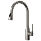 Dual-Function Single-Handle Pull-Down Kitchen Faucet with 360 Degree Swivel Spout SFS-1301K-SS - Stainless Steel