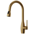 Dual-Function Single-Handle Pull-Down Kitchen Faucet with 360 Degree Swivel Spout SFS-1301K-GD - Brushed Gold