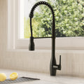 Commercial Style Dual Function Single Handle Pull Down Kitchen Faucet SFS-1302K-BK - Matte Black