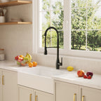 Commercial Style Dual Function Single Handle Pull Down Kitchen Faucet SFS-1302K-BK - Matte Black