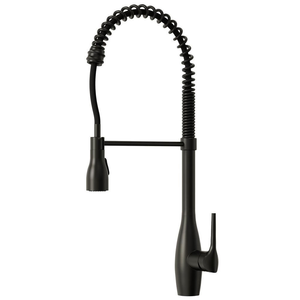 Commercial Style Dual Function Single Handle Pull Down Kitchen Faucet SFS-1302K-BK - Matte Black