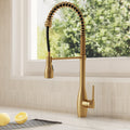 Commercial Style Dual Function Single Handle Pull Down Kitchen Faucet SFS-1302K-GD - Brushed Gold