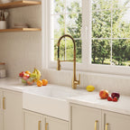 Commercial Style Dual Function Single Handle Pull Down Kitchen Faucet SFS-1302K-GD - Brushed Gold
