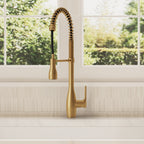 Commercial Style Dual Function Single Handle Pull Down Kitchen Faucet SFS-1302K-GD - Brushed Gold
