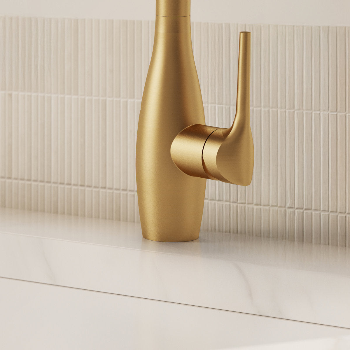 Commercial Style Dual Function Single Handle Pull Down Kitchen Faucet SFS-1302K-GD - Brushed Gold
