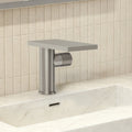 Single Hole Bathroom Faucet, Single-Handle Waterfall Sink Faucet with Drain Assembly SFS-1318B-NK - Brushed Nickel