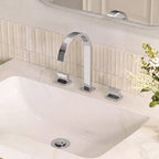 Widespread Bathroom Faucet 3 Hole, 2-handle Bathroom Sink Faucet with Drain Assembly SFS-1151-CH - Chrome