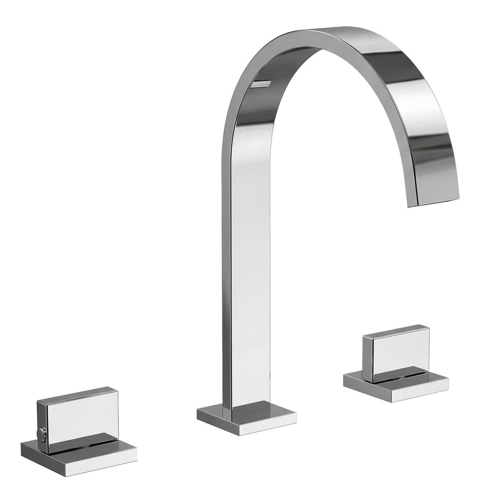 Widespread Bathroom Faucet 3 Hole, 2-handle Bathroom Sink Faucet with Drain Assembly SFS-1151-CH - Chrome