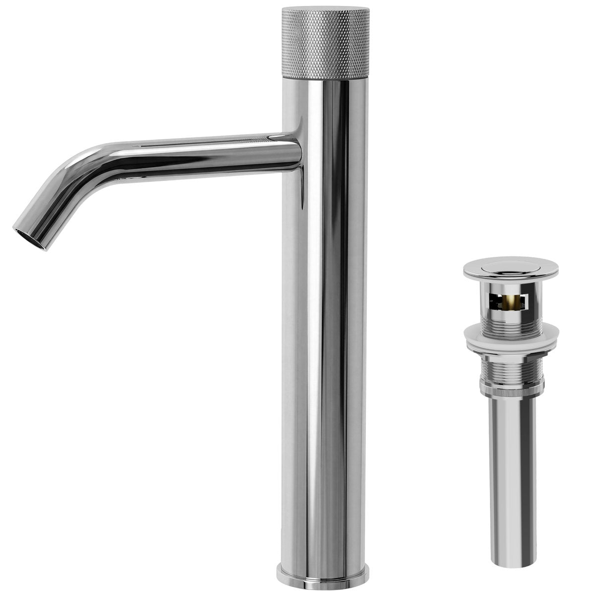 Single Hole Bathroom Vessel Faucet, Single Handle Bathroom Vessel Sink Faucet with Drain Assembly SFS-1167-CH - Chrome