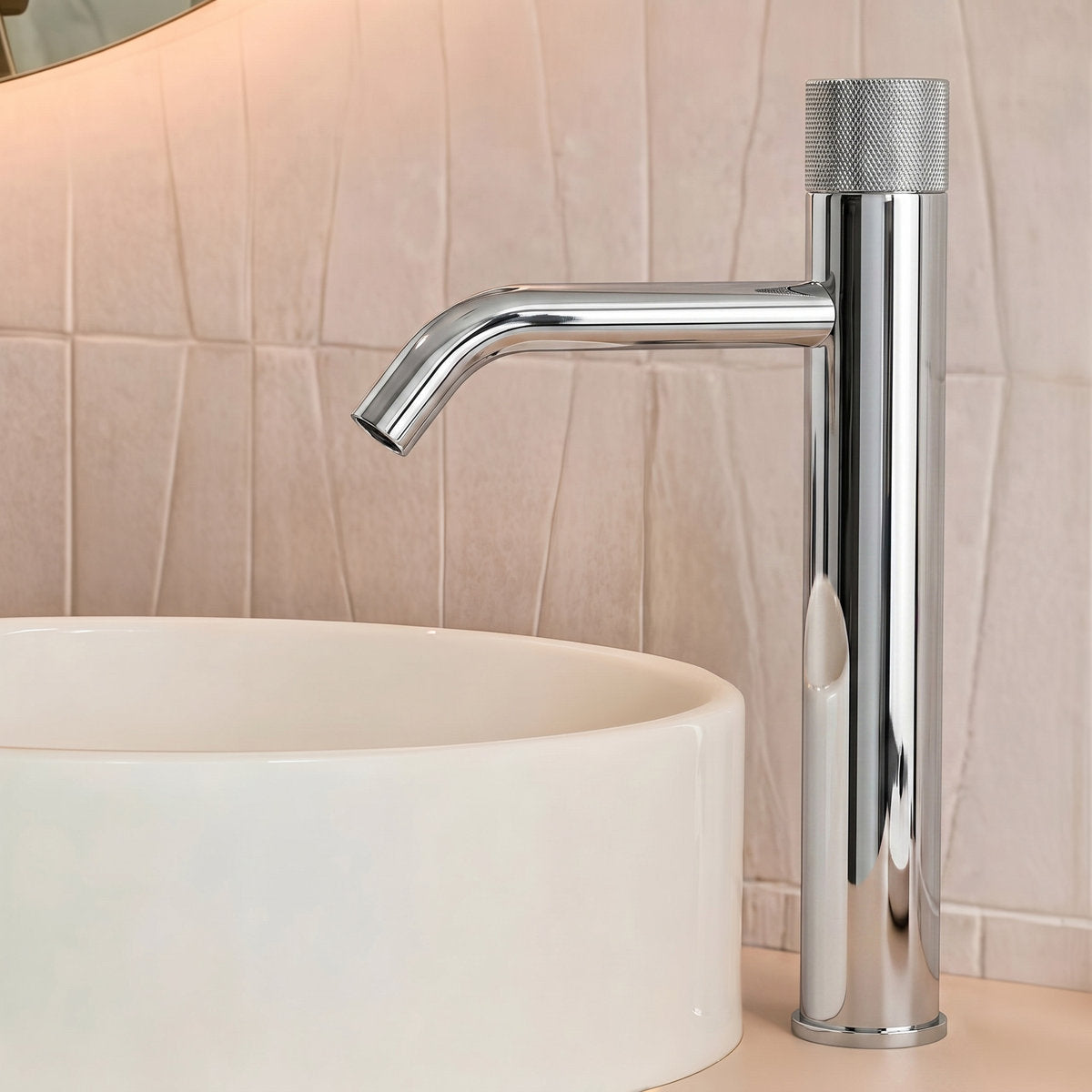 Single Hole Bathroom Vessel Faucet, Single Handle Bathroom Vessel Sink Faucet with Drain Assembly SFS-1167-CH - Chrome