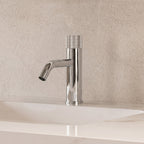 Single Hole Bathroom Faucet,Knob Single Handle Bathroom Sink Faucet with Drain Assembly SFS-1166-CH - Chrome