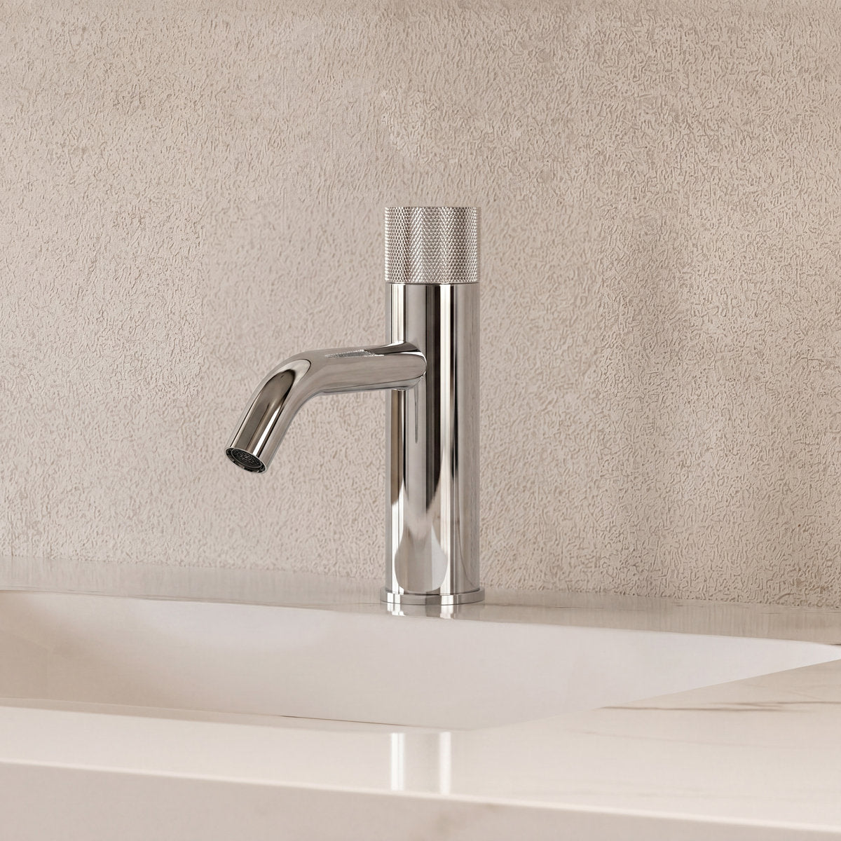 Single Hole Bathroom Faucet,Knob Single Handle Bathroom Sink Faucet with Drain Assembly SFS-1166-CH - Chrome
