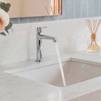 Single-Hole Single-Handle Bathroom Sink Faucet with Drain Assembly SFS-1313B-CH - Chrome