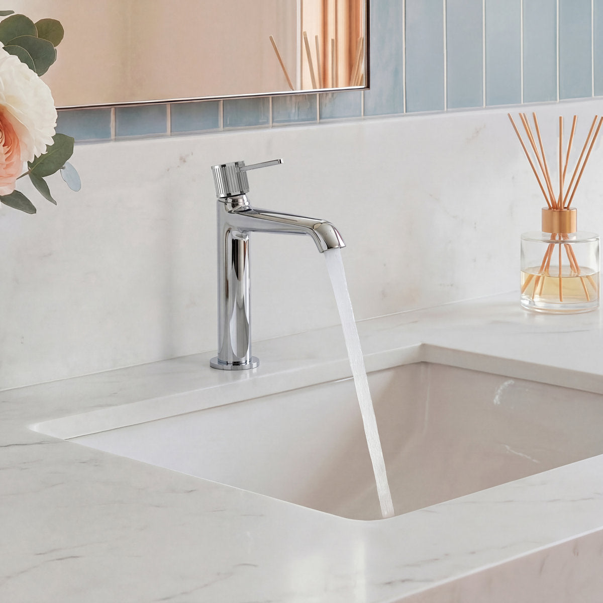 Single-Hole Single-Handle Bathroom Sink Faucet with Drain Assembly SFS-1313B-CH - Chrome