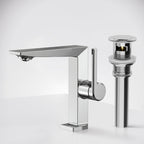 Single Hole Bathroom Faucet with Drain Assembly, Single Handle Bathroom Sink Faucet SFS-1304B-CH - Chrome