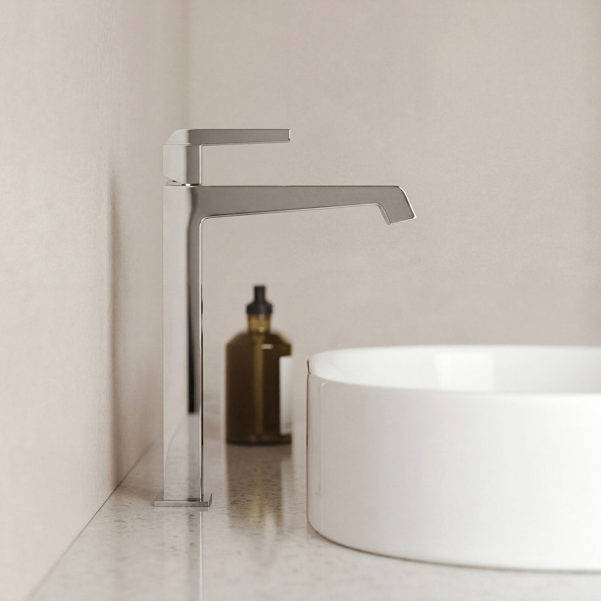 Single Hole Vessel Bathroom Faucet with Drain Assembly, Single Handle Vessel Bathroom Sink Faucet SFS-1312B-CH - Chrome