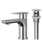Single Hole Bathroom Faucet with Drain Assembly, Single Handle Bathroom Sink Faucet SFS-1120-CH - Chrome