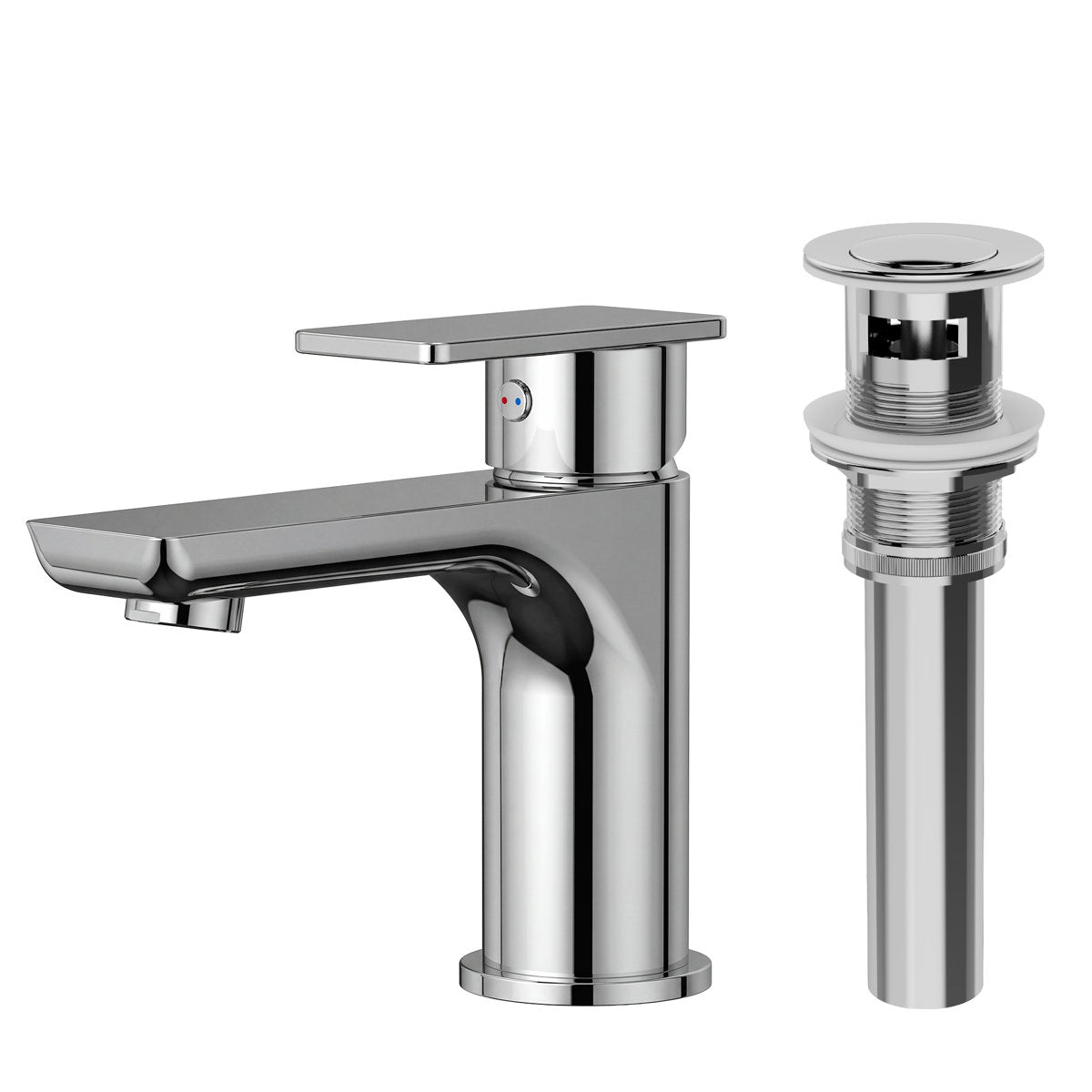 Single Hole Bathroom Faucet with Drain Assembly, Single Handle Bathroom Sink Faucet SFS-1120-CH - Chrome