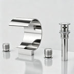 Widespread Bathroom Faucet 3 Hole, 2-handle Bathroom Sink Faucet with Drain Assembly SFS-1152-CH - Chrome