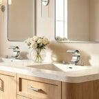 Widespread Bathroom Faucet 3 Hole, 2-handle Bathroom Sink Faucet with Drain Assembly SFS-1152-CH - Chrome