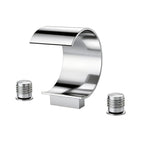 Widespread Bathroom Faucet 3 Hole, 2-handle Bathroom Sink Faucet with Drain Assembly SFS-1152-CH - Chrome