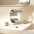 Widespread Bathroom Faucet 3 Hole, 2-handle Bathroom Sink Faucet with Drain Assembly SFS-1152-CH - Chrome