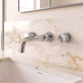 Wall Mounted Bathroom Faucet 3 Hole,2-Handle Bathroom Sink Faucet with Drain Assembly, Chrome SFS-1150-CH - Chrome