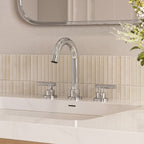 Widespread Bathroom Faucet 3 Hole, 2-Handle Bathroom Sink Faucet SFS-1112-CH - Chrome
