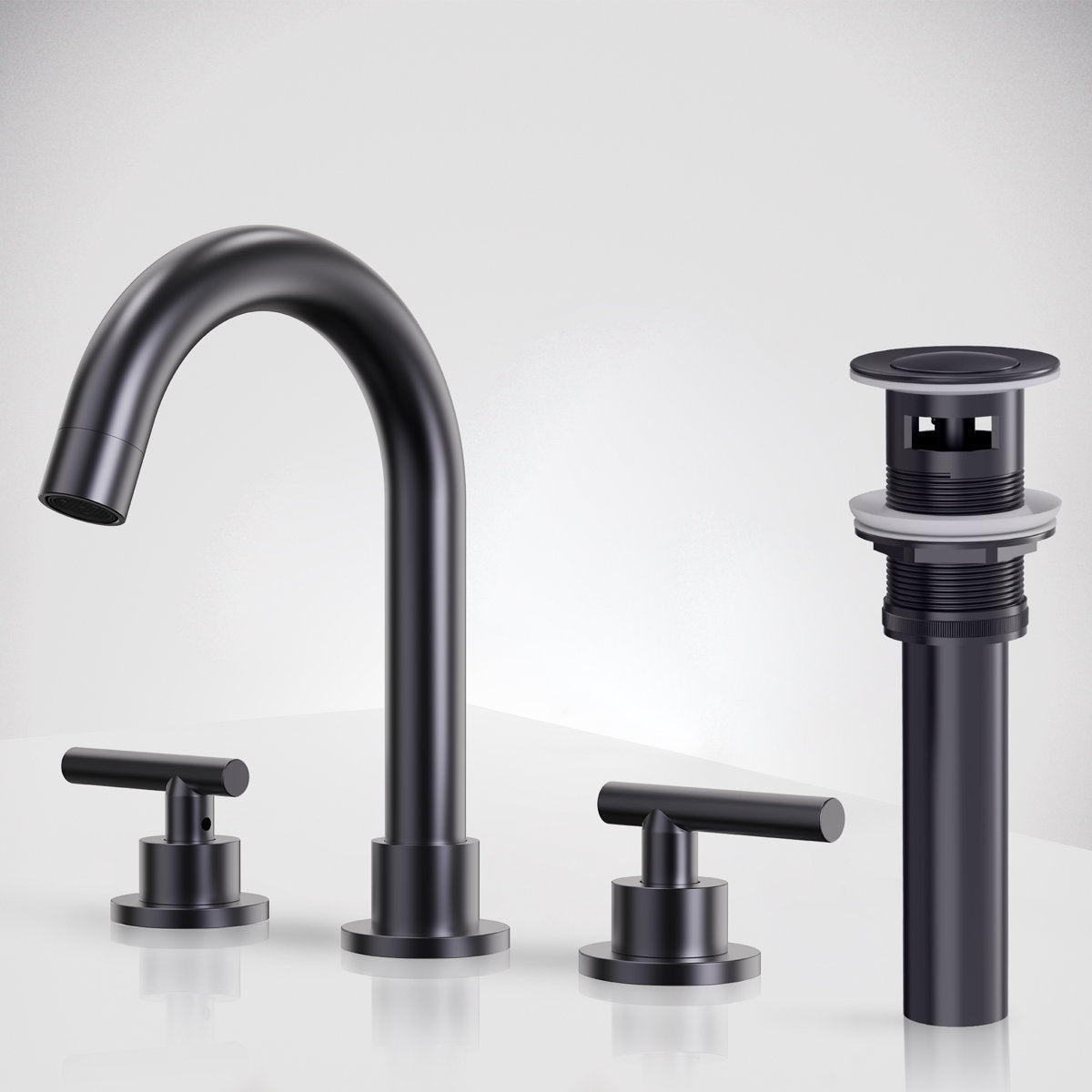 Widespread Bathroom Faucet 3 Hole, 2-Handle Bathroom Sink Faucet SFS-1112-GG - Gun Gray