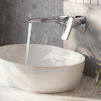 Wall Mounted Bathroom Faucet, Single-handle Bathroom Sink Faucet with Drain Assembly SFS-1317B-CH - Chrome