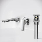 Wall Mounted Bathroom Faucet, Single-handle Bathroom Sink Faucet with Drain Assembly SFS-1317B-CH - Chrome