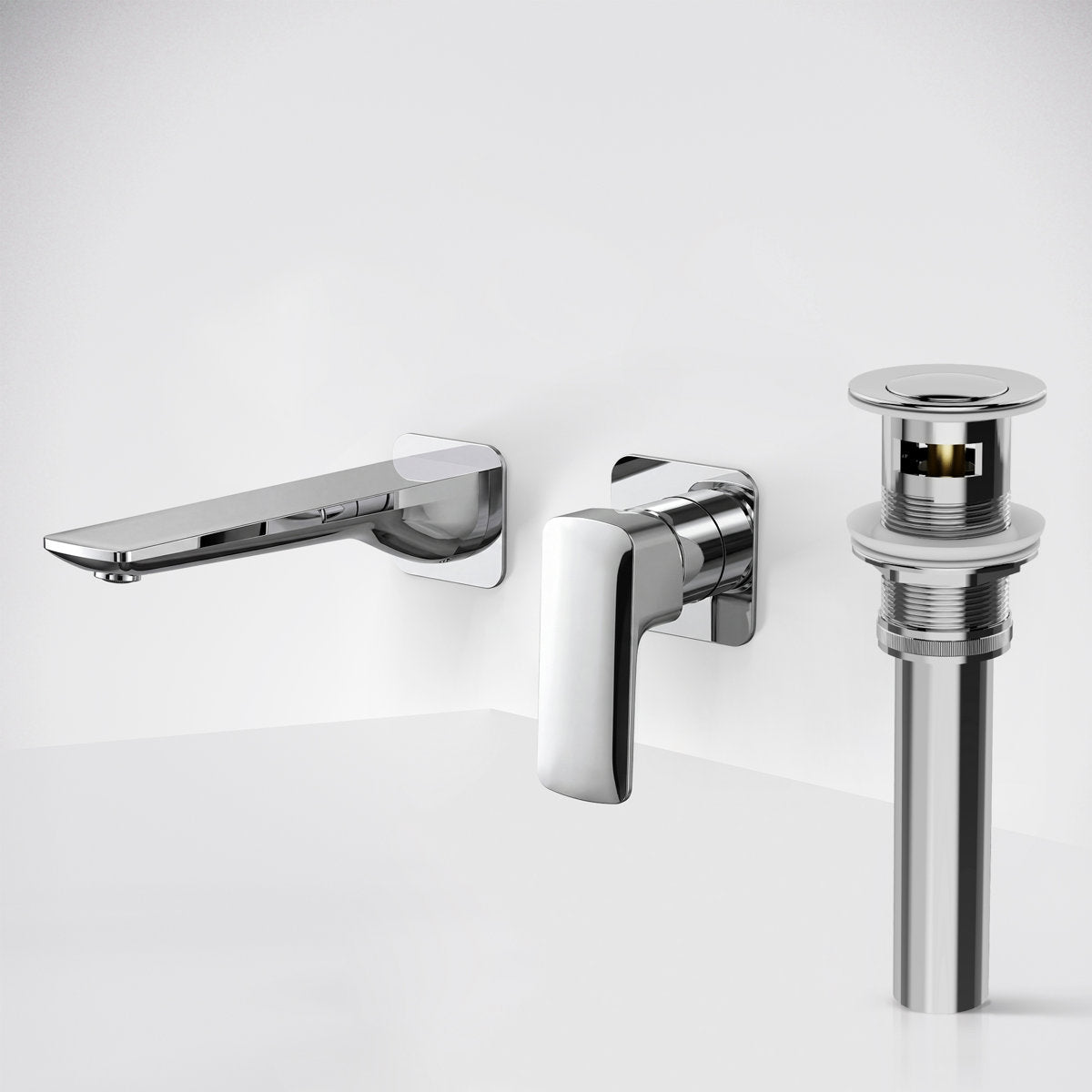 Wall Mounted Bathroom Faucet, Single-handle Bathroom Sink Faucet with Drain Assembly SFS-1317B-CH - Chrome