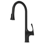 Pull-Down Single Handle Kitchen Faucet with High-Arc Spout SFS-1342K-BK - Matte Black