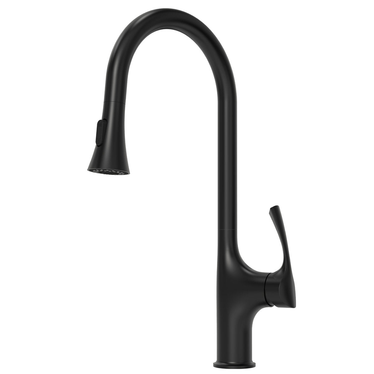 Pull-Down Single Handle Kitchen Faucet with High-Arc Spout SFS-1342K-BK - Matte Black