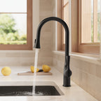 Pull-Down Single Handle Kitchen Faucet with High-Arc Spout SFS-1342K-BK - Matte Black