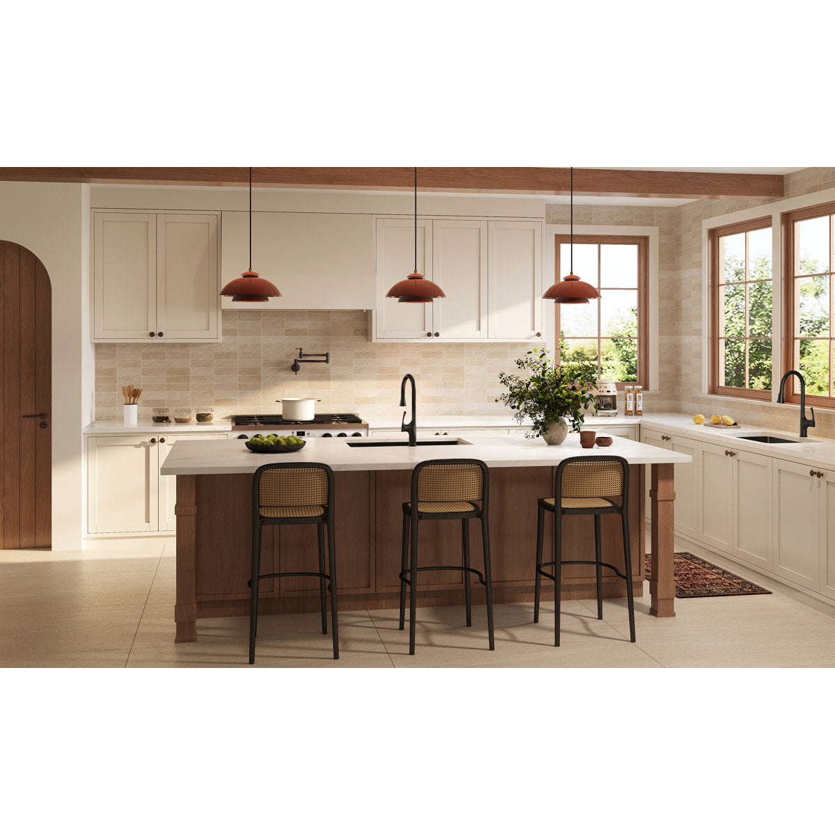 Pull-Down Single Handle Kitchen Faucet with High-Arc Spout SFS-1342K-BK - Matte Black