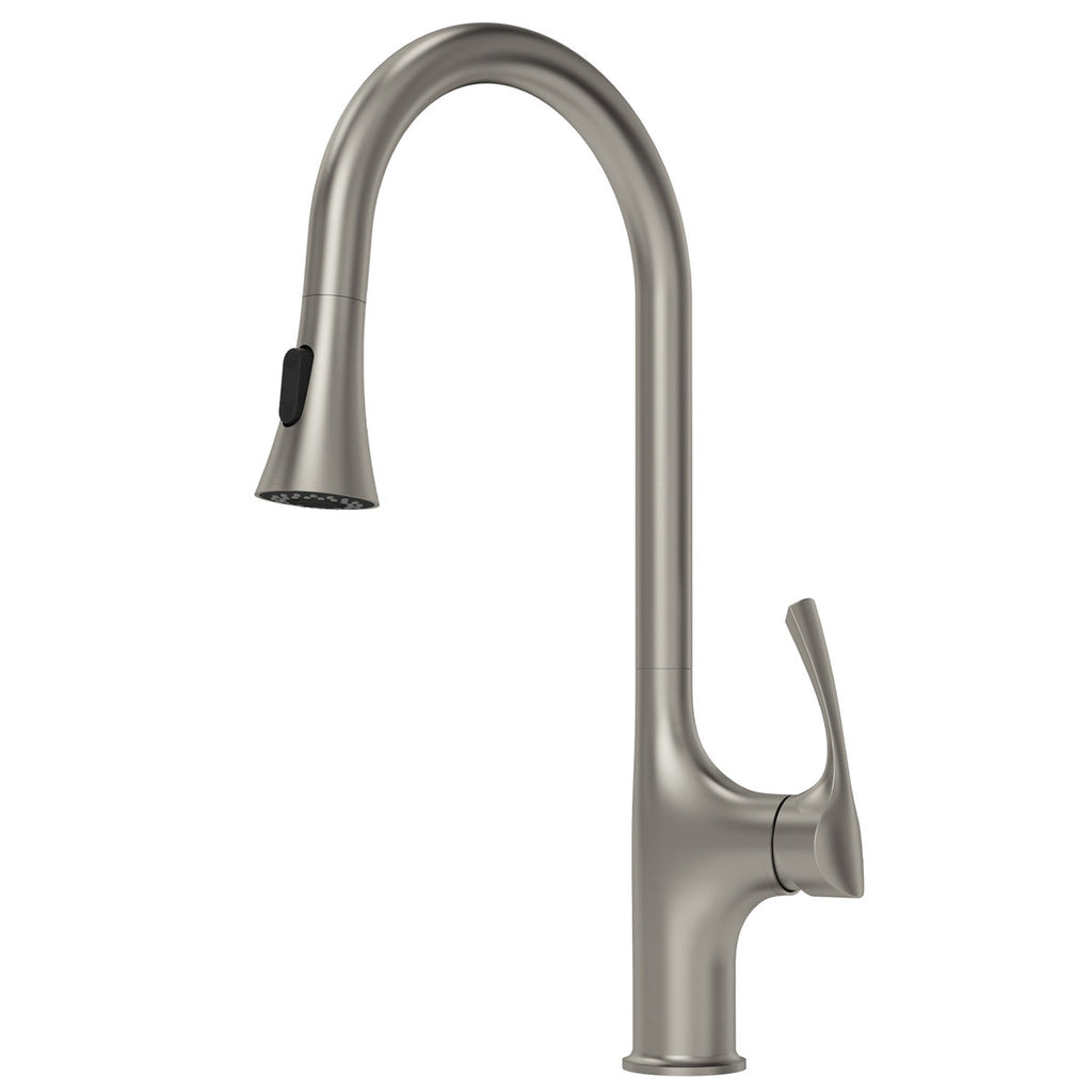 Pull-Down Single Handle Kitchen Faucet with High-Arc Spout SFS-1342K-SS - Stainless Steel