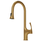 Pull-Down Single Handle Kitchen Faucet with High-Arc Spout SFS-1342K-GD - Brushed Gold