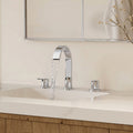 Widespread Bathroom Faucet 3 Hole, 2-Handle Bathroom Sink Faucet with Drain Assembly SFS-1115-CH - Chrome