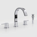 Widespread Bathroom Faucet 3 Hole, 2-Handle Bathroom Sink Faucet with Drain Assembly SFS-1115-CH - Chrome