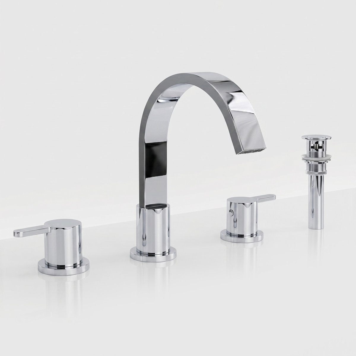 Widespread Bathroom Faucet 3 Hole, 2-Handle Bathroom Sink Faucet with Drain Assembly SFS-1115-CH - Chrome