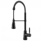 Commercial Style Dual Function Single Handle Pull Down Kitchen Faucet SFS-1345K-BK - Matte Black