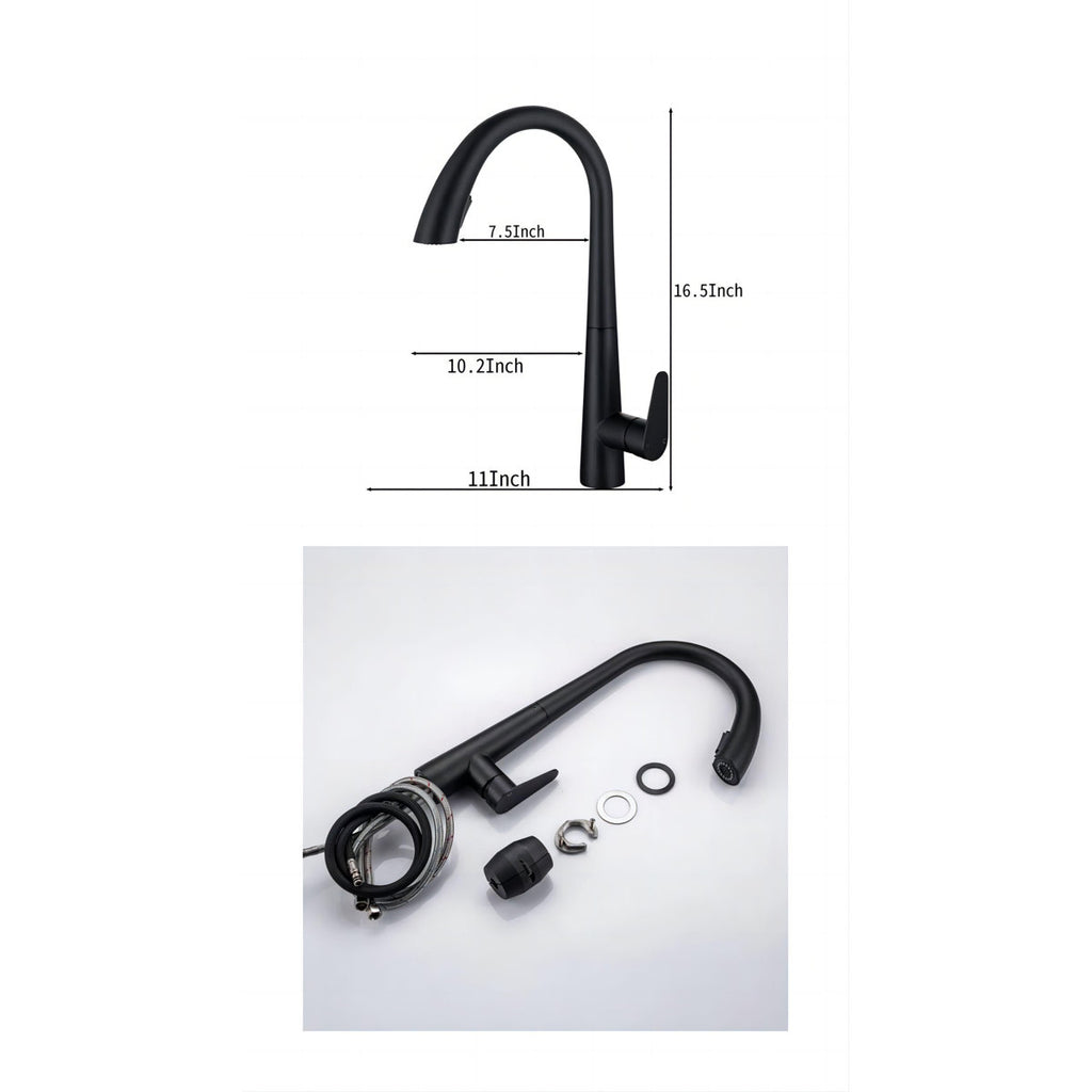 LPVLPV Pull Down Kitchen Faucet CF98003 - Matte Black