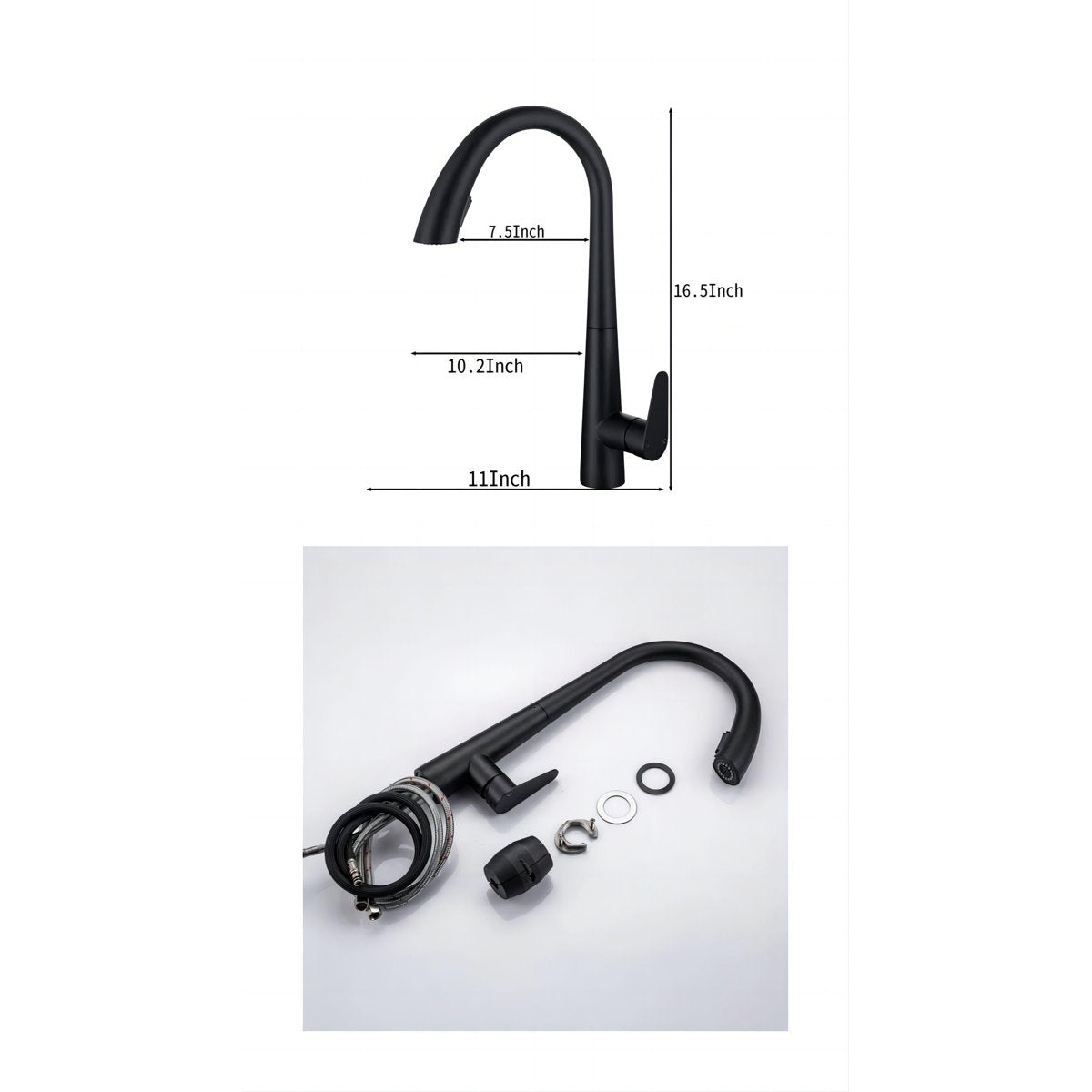 LPVLPV Pull Down Kitchen Faucet CF98003 - Matte Black