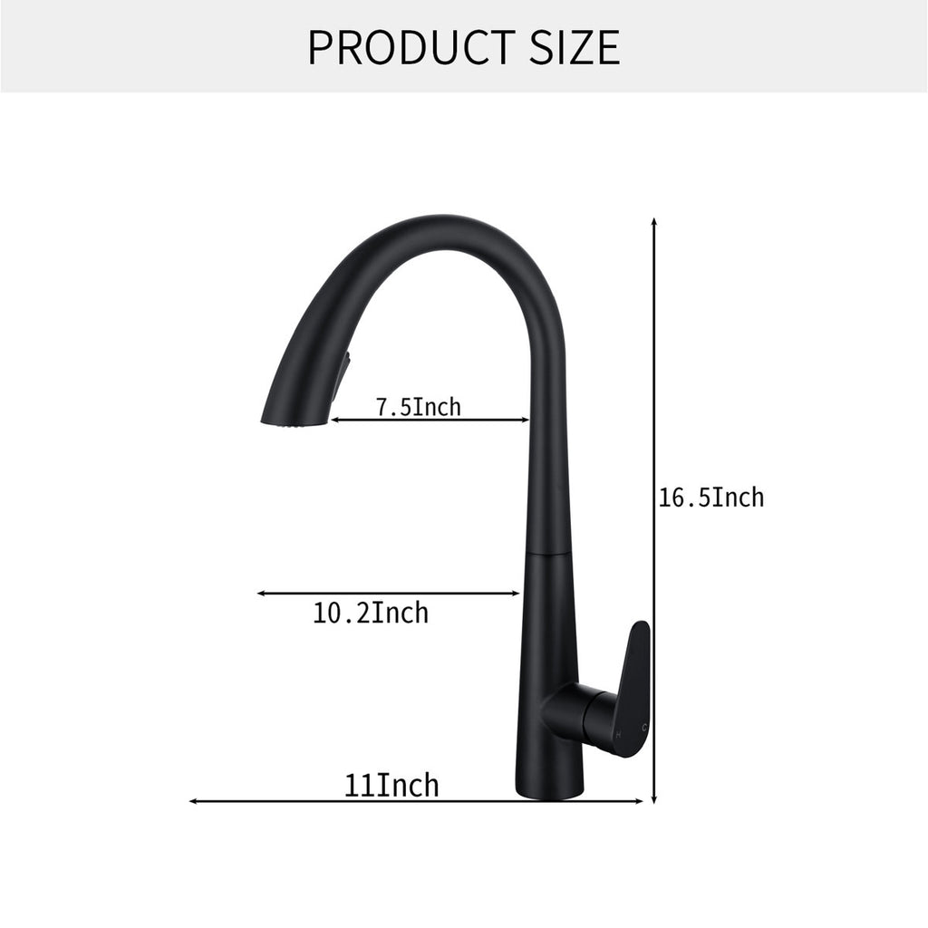 LPVLPV Pull Down Kitchen Faucet CF98003 - Matte Black