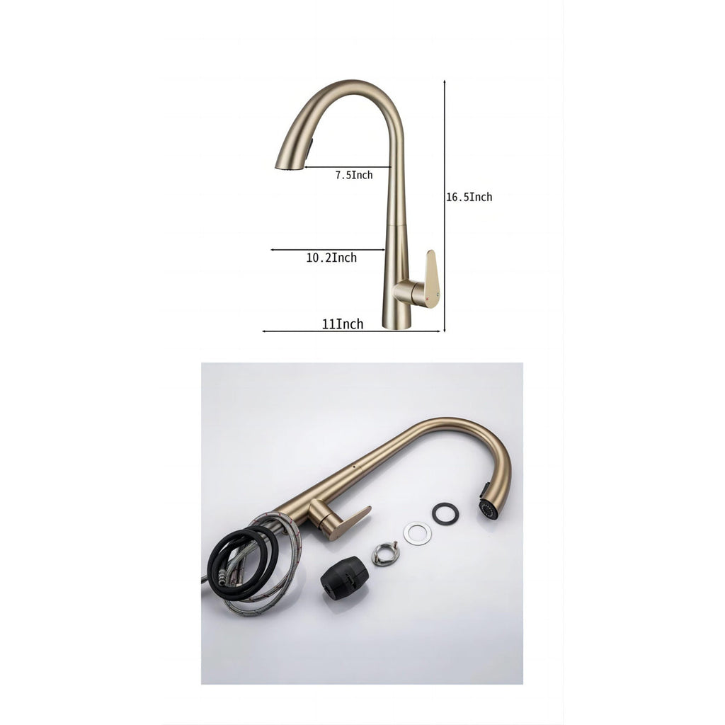 LPVLPV Pull Down Kitchen Faucet CF98004 - Brushed Gold